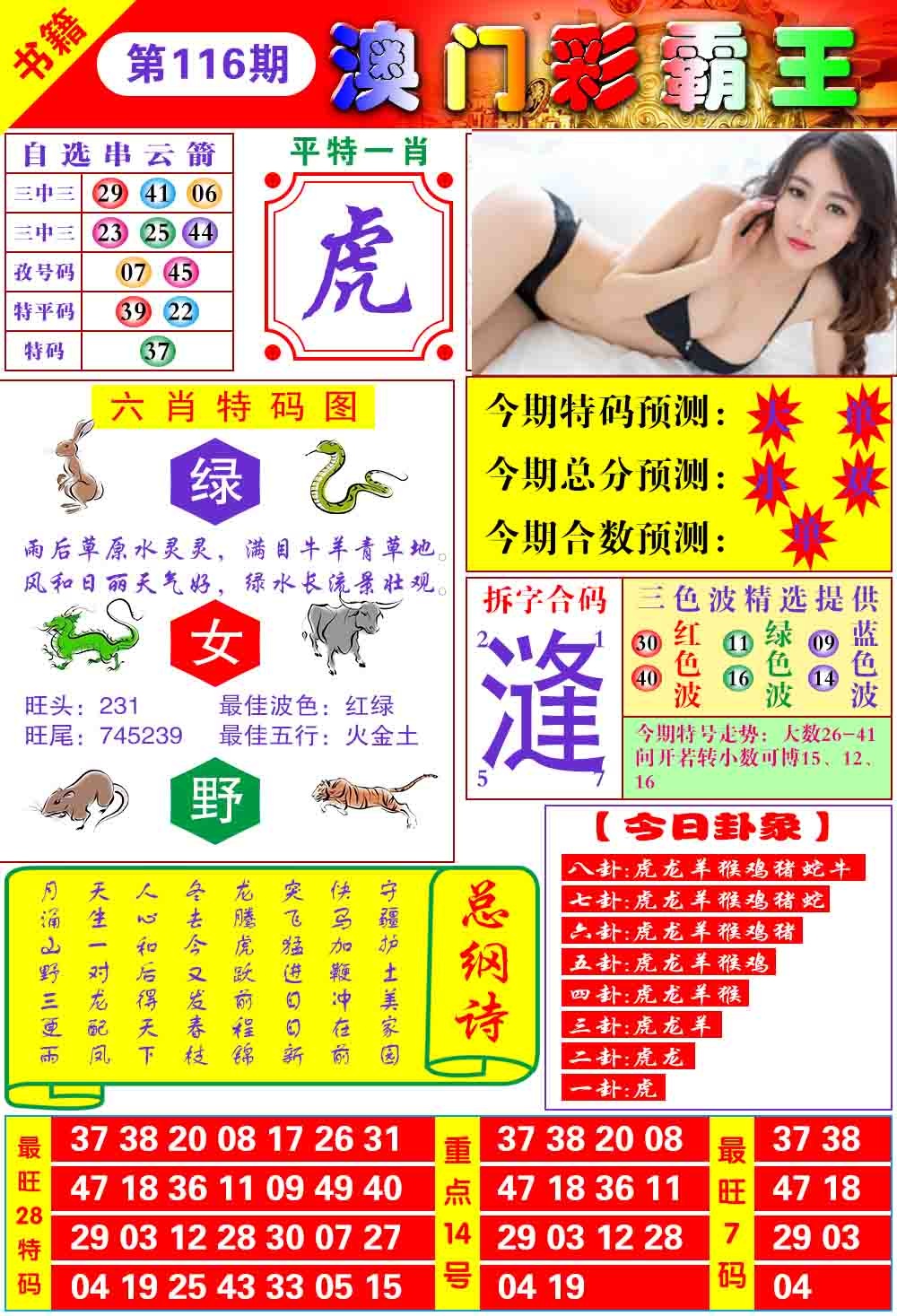 2026116期彩霸王六肖预测