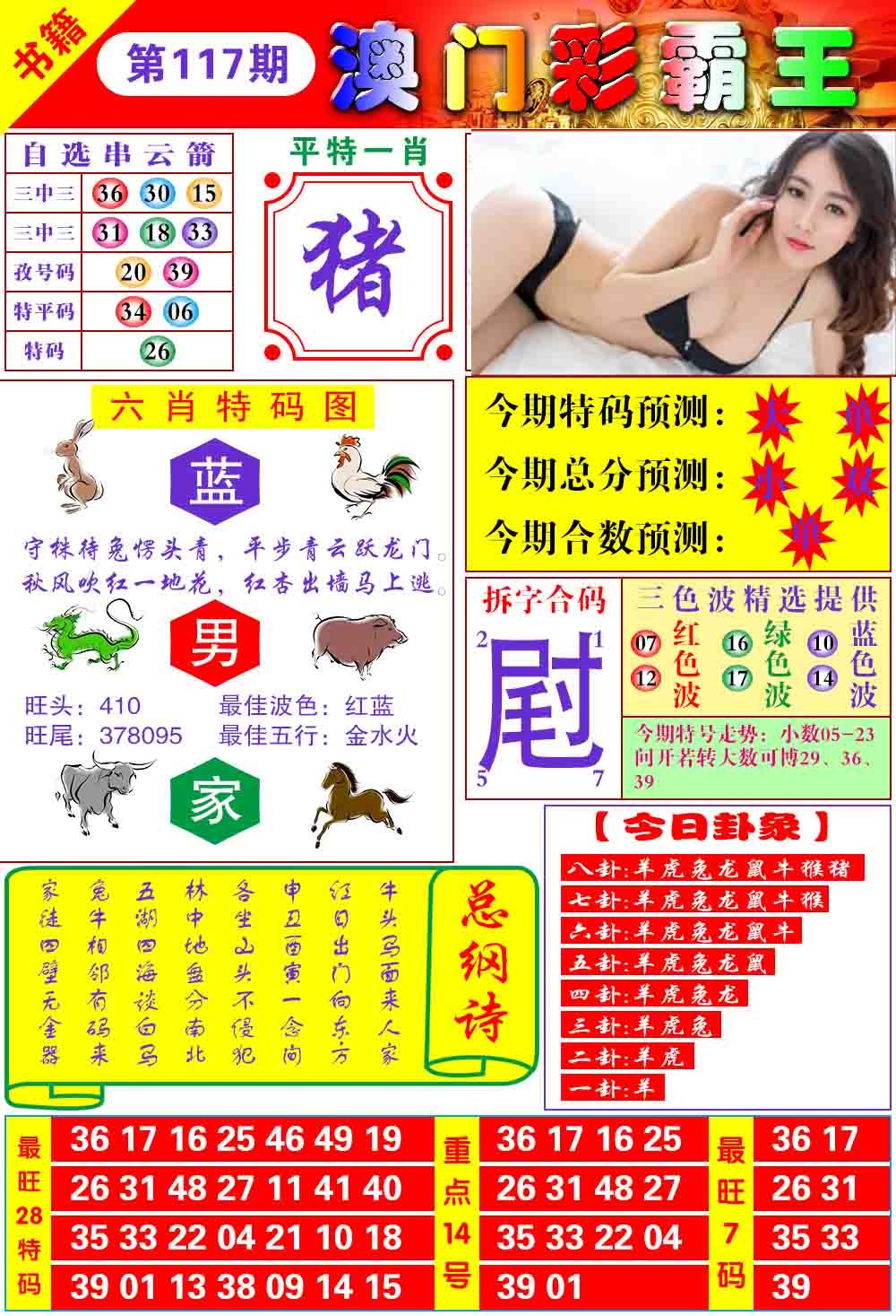 2026117期彩霸王六肖预测